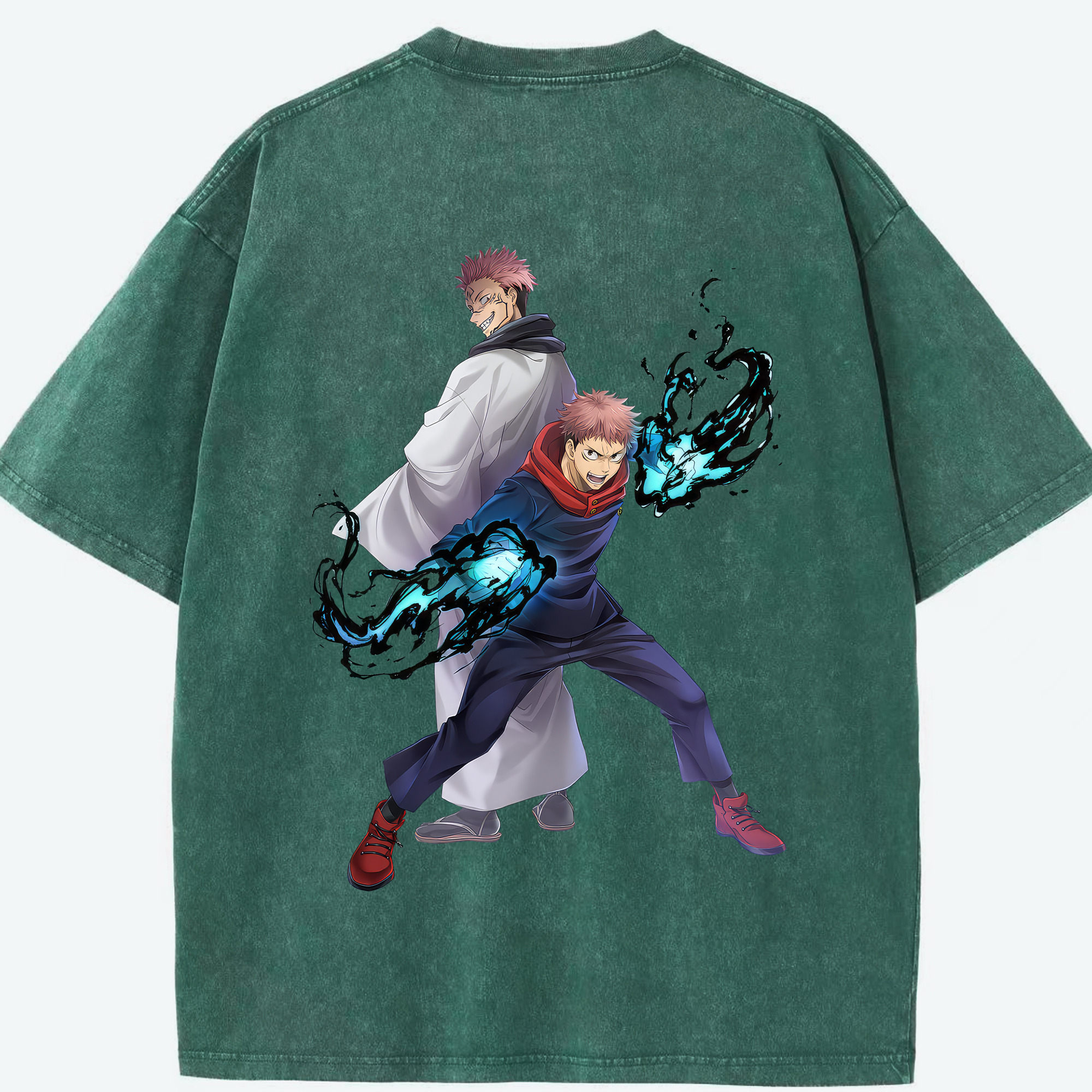 （画像用） 呪術廻戦 Jujutsu Kaisen 綿100% ヴィンテージ風 半袖Tシャツ（背面プリント）
